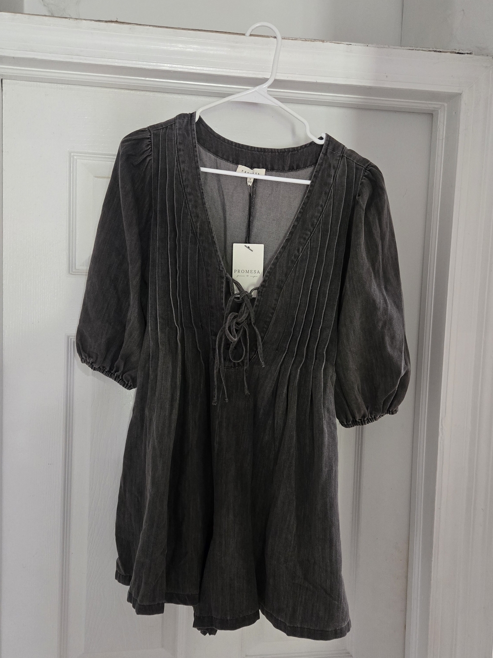 Vici Black Denin Romper